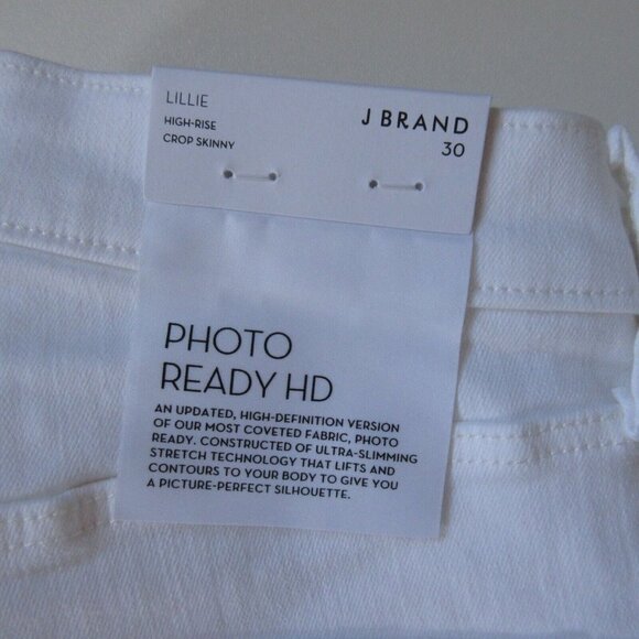 NWT J Brand Lillie High Rise Crop Skinny in White Photo Ready HD Stretch Jean 30 - Picture 5 of 6